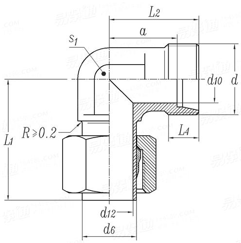 JIS B 2351-1 (SWE) - 2000 旋轉接頭 彎頭 [表17]