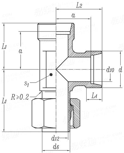 JIS B 2351-1 (SWRT) - 2000 旋轉接頭 主路三通 [表17]