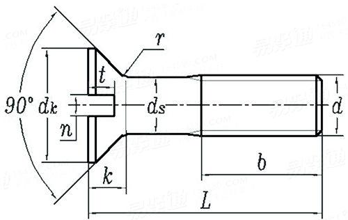 GOST  17475 - 1980 開槽沉頭螺釘 A級和B級