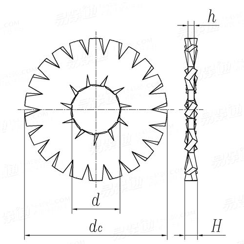 NF E 27-626 - 1982 雙排齒鎖緊墊圈