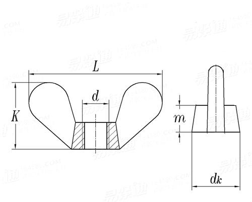 NF E 27-454 - 1964 高型圆翼蝶形螺母