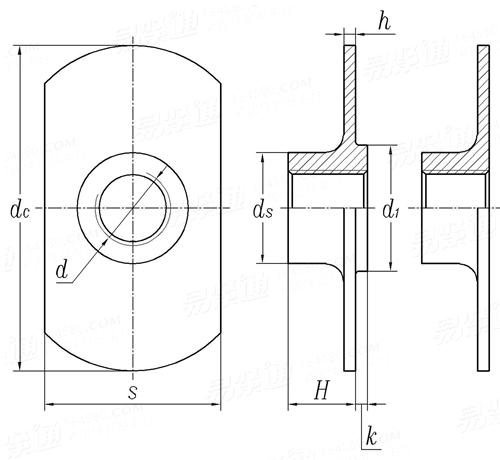 KS B 1058 - 2018 (R2022) 2A型和2B型焊接T型螺母