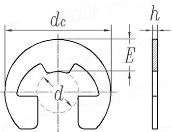MS  3215 (C) - 2011 E形 轴用 开口挡圈