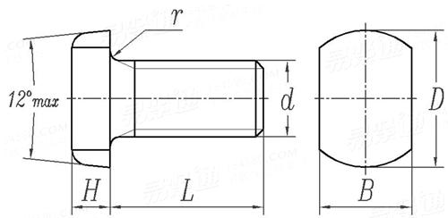 GJB  3372 (/60) - 1998 兩邊切平的接觸螺釘