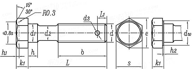 GOST  7811 (-5) - 1970 小六角頭導頸螺栓 A級，5型