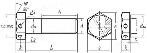 GOST  7805 (-3) - 1970 六角頭頭部帶孔螺栓 3型