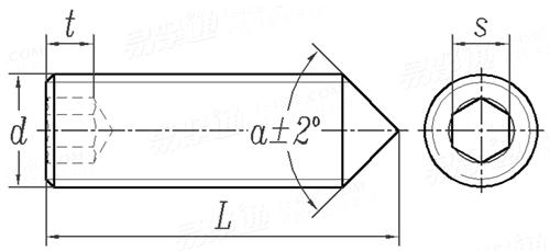 ASME B 18.3 (T14 CONE) - 2012 内六角锥端紧定螺钉 [Table 14] (ASTM F912 / F880)
