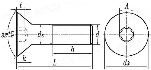 ASME/ANSI B 18.3 - 2003 (R2008) 内鍵槽沉頭螺釘