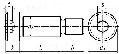 ASME B 18.3 - 2003 (R2008) 内六角圆柱头轴肩螺钉 [Table 4]
