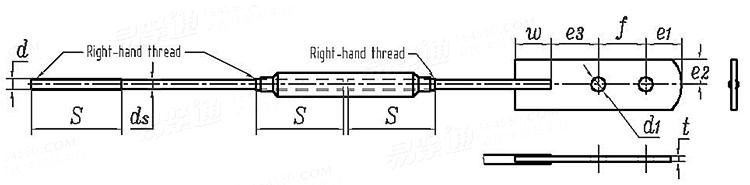 JIS A 5540 - 2008 建筑用索具花籃 Table A.6