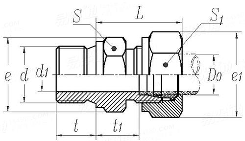 GB /T 3733.1 - 1983 卡套式端直通管接頭