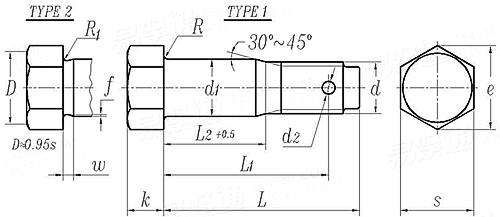 GOST  7817 - 1980 裝鉸刀孔用A級精度小六角螺栓