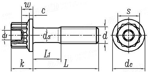 SAE AS 3236 (B) - 2002 十二角法兰螺栓  PD柄、CRES、UNS N07718、最小185 ksi、1900-32 UNJF-3A