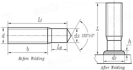 ISO  13918 (PD) - 1998 PD型，螺紋螺柱