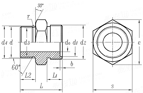 JB  984 - 1977 焊接式端直通管接頭體