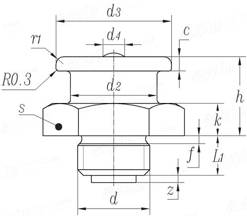 ISO  7824 - 1986 船用平肩润滑油嘴