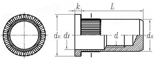 YJT  8045 平头条纹盲孔铆螺母