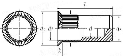 YJT  8046 小头条纹盲孔铆螺母