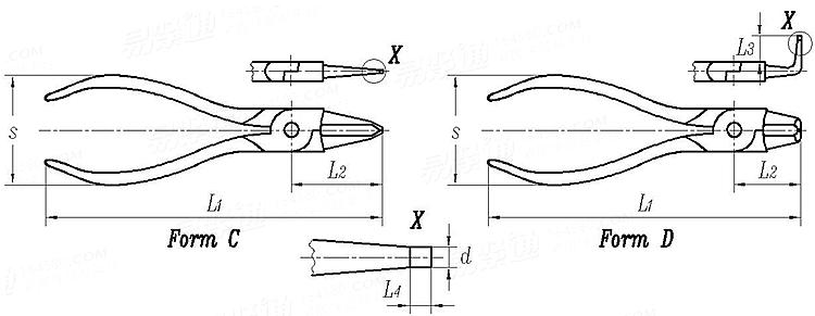 DIN  5256 - 1997 孔用卡簧鉗