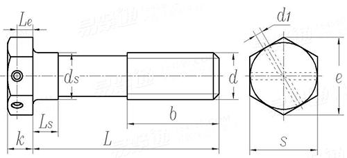 GB  26 - 1976 小六角頭頭部帶孔導頸螺栓