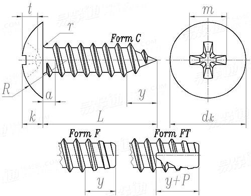 SJ  2500 - 1984 十字槽大扁圓頭自攻釘（ST 2.2~ST 6.3）
