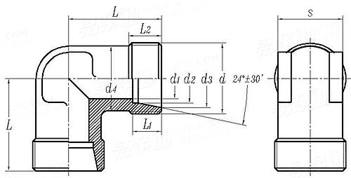 Q  806 卡套式直角接頭體