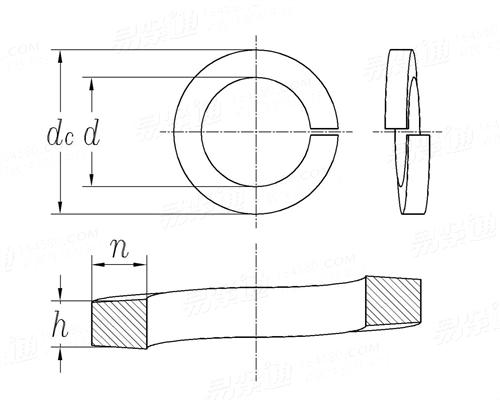 ASME/ANSI B 18.21.1 (T2) - 1983 彈簧墊圈 - 标準型 [Table 2]