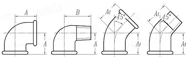 JIS B 2301 (A24) - 2013 II級彎頭, 内外螺紋彎頭, 45°彎頭, 45°内外螺紋彎頭