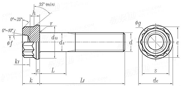 EN  3327 - 2008 航空航天系列.无涂层耐热镍基合金NIP100HT（lnconel 718）制中螺纹长度精密公差双六角头螺栓.等级：1275MPa/650